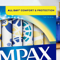Tampax Pearl dye free core for gentle, skin friendly use.