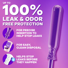 Tampax Radiant LeakGuard Braid close-up demonstrates leak protection
