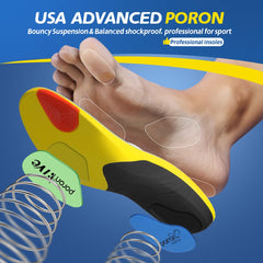 TANSTC insoles show a deep heel cup for secure stability during steps.