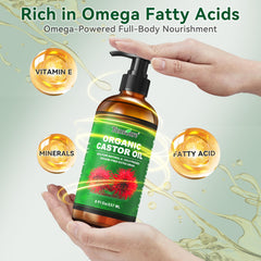 Taoscare castor oil amber bottle on shelf preserving potency