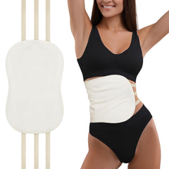 Taoscare Castor Oil Pack Wrap on stomach for comfortable, mess-free use