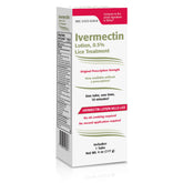 TARO Ivermectin Lotion 4oz bottle front shows one-and-done lice treatment for busy households.