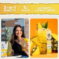 Taste Salud electrolyte-blend-packet features magnesium, potassium, and coconut water for balanced hydration.