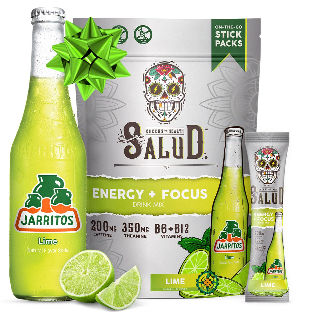 Taste Salud jarritos 2-in-1 energy pack poured for a clean, refreshing boost.