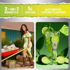 Taste Salud agua fresca mixer shows lime flavor for a quick energy moment.