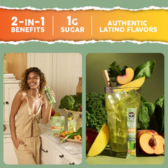 Taste Salud stick packet dispensing for quick hydration and daily greens