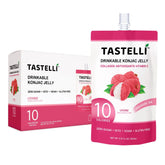 Tastelli Konjac Jelly Lychee bottle pour; a low-calorie vegan treat.