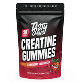 TASTY GAINS Creatine Gummies bottle offers convenient, on-the-go muscle support.