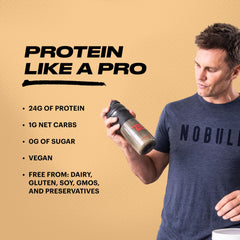 TB12 post-workout recovery shake delivers 24g protein per serving.