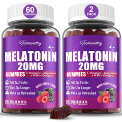 Tcemundry Melatonin Gummies bottle promotes a calm wind-down before bed.
