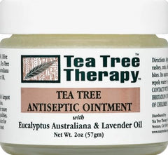 Tea Tree Therapy antiseptic ointment jar close-up showing smooth, easy-apply texture