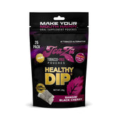 TeaZa Bangin Black Cherry pouches front view, convenient nicotine-free energy boost.