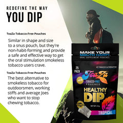 TeaZa Tropical ingredients label highlights tobacco-free, nicotine-free formula