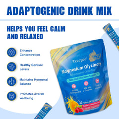 Tecepec Cortisol Powdered Drink Mix sachets collection, portable stress-support on the go.
