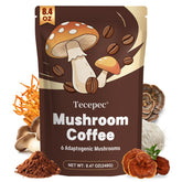 Tecepec Mushroom Coffee front bag showing 40 servings for sustained energy.
