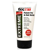 Tecnu Extreme Poison Ivy and Oak Scrub bottle on counter for oil removal.