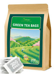 TeeLux green tea bags packaging highlights eco-friendly design for everyday use.