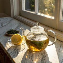 TeeLux Green Tea Brewed Cup displaying smooth flavor and gentle caffeine lift.