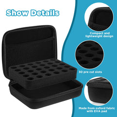 Interior view of Teenyyou case with 30-slot layout for vials