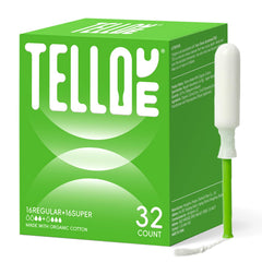 Tellove tampons with organic cotton core for gentle protection on sensitive skin
