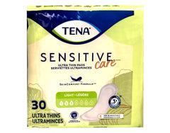 Person discreetly wearing TENA Intimates Ultra Thin Light pad in daily scene.