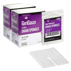 TenderGentle split gauze sponges 4x4 sterile, pack of 100 for tube coverage