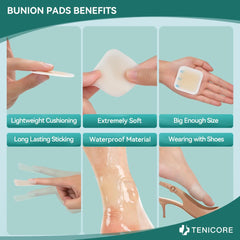TENICORE Bunion Pads worn under shoe to reduce rubbing.