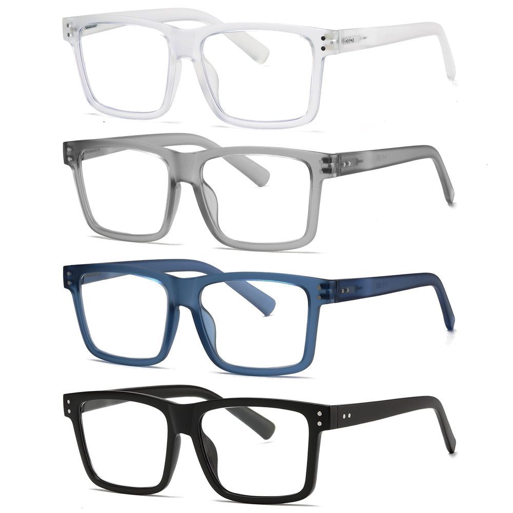 tenuopticss oversized reading glasses for men, front view, spring hinges for all-day comfort