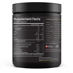Terra Elmnt Chocolate Collagen Burn glass shows creamy, mixable powder.