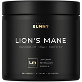 Terra Elmnt Lions Mane capsule closeup for daily focus and memory support.