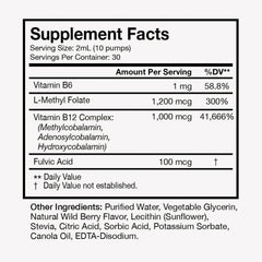 Terra Health Essentials Liposomal B12 bottle being poured for quick absorption.