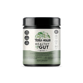 Terra Origin Healthy Gut mint powder tub promotes digestive comfort and daily wellness.