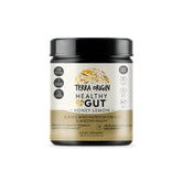 Terra Origin Healthy Gut Powder bottle closed, ready for daily digestive support.