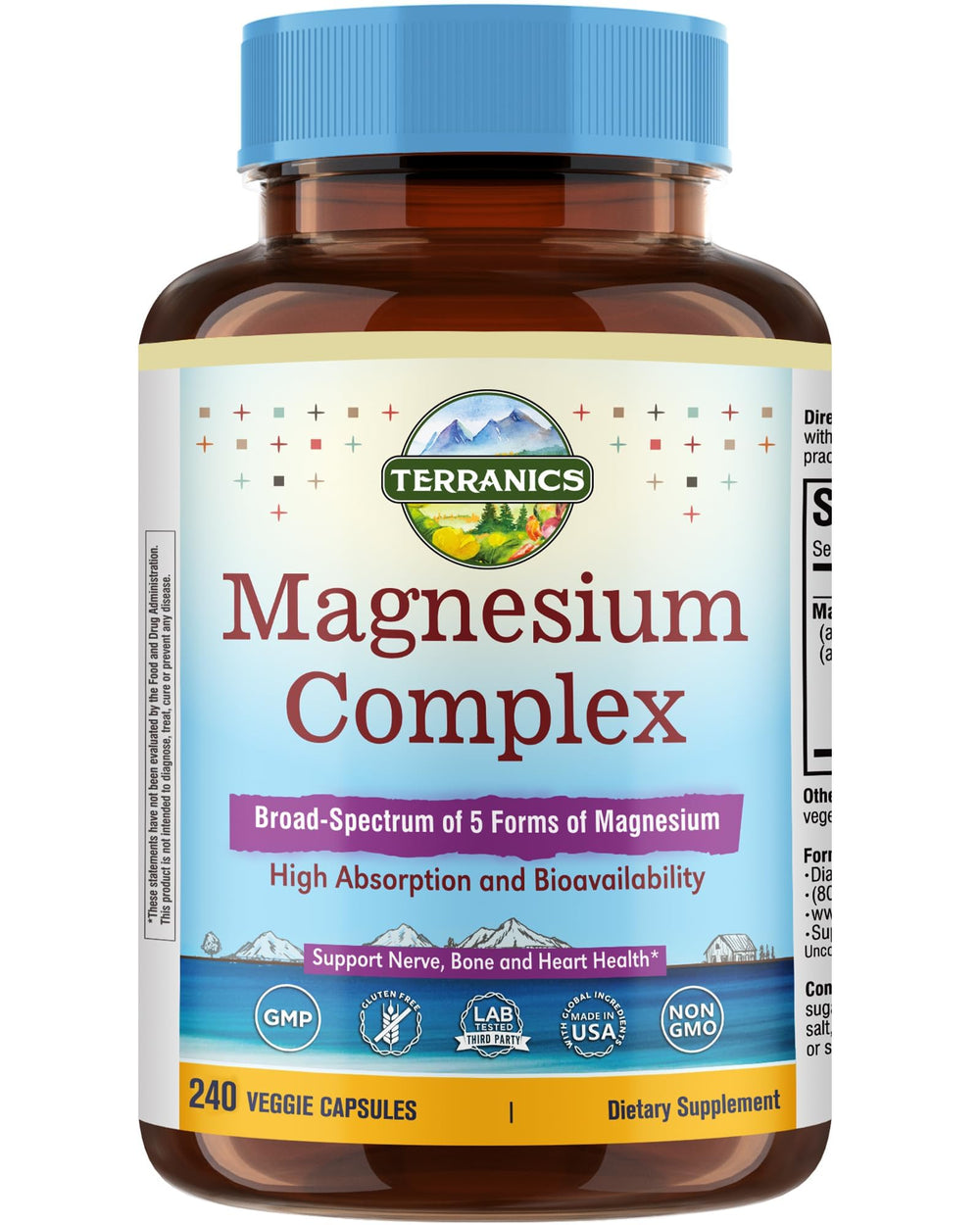 Terranics Magnesium Complex bottle on table for daily wellness