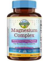 Terranics 5-in-1 bottle with capsules for daily magnesium support.