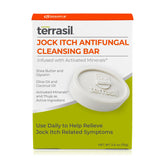 Terrasil antifungal jock itch soap bar with natural moisturizers for comfortable skin.
