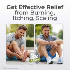 Terrasil Athletes Foot Cream on cracked skin showing gentle protection.