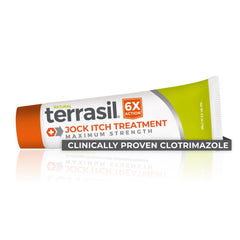 Terrasil Jock Itch Cream tube front for quick, on-the-go relief.