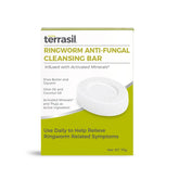 Terrasil Ringworm Soap 75g bar shows a solid, smooth surface for gentle cleansing