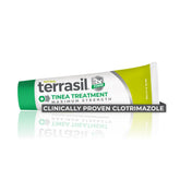 Terrasil Tinea Treatment Cream tube with 1% Clotrimazole for targeted relief.