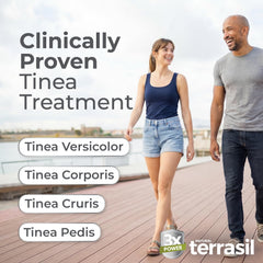 Terrasil Tinea Soap bar closeup highlighting soothing shea butter and natural antifungal ingredients for skin comfort.