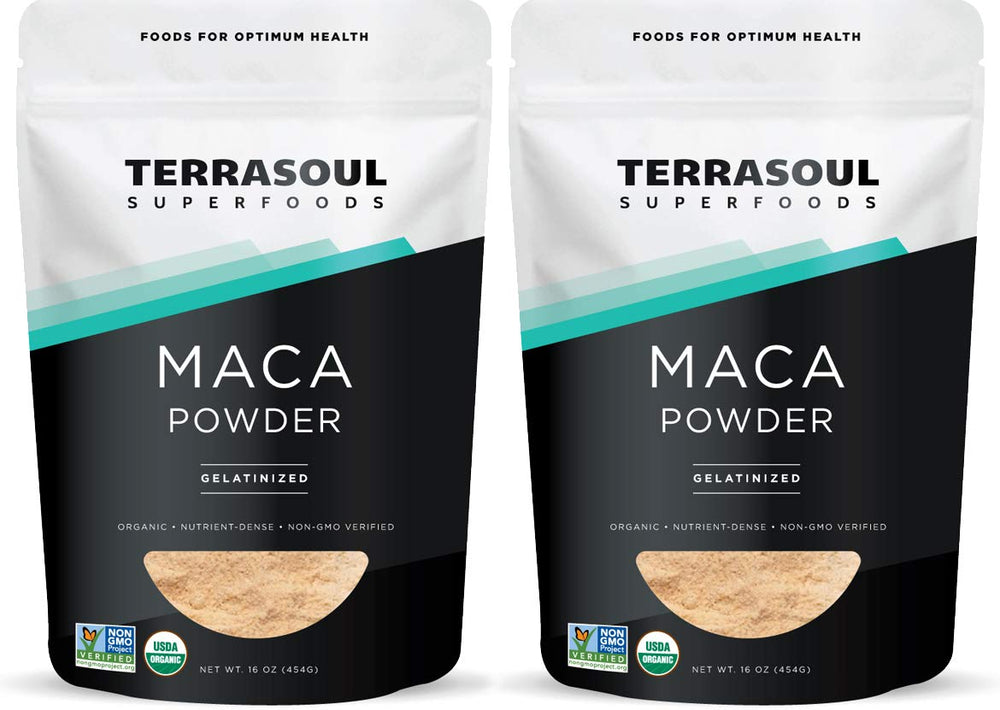 Terrasoul Gelatinized Maca Powder bottle—easy digestion and natural energy.