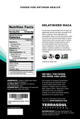 Terrasoul Gelatinized Maca Powder pouch front—organic stamina support.