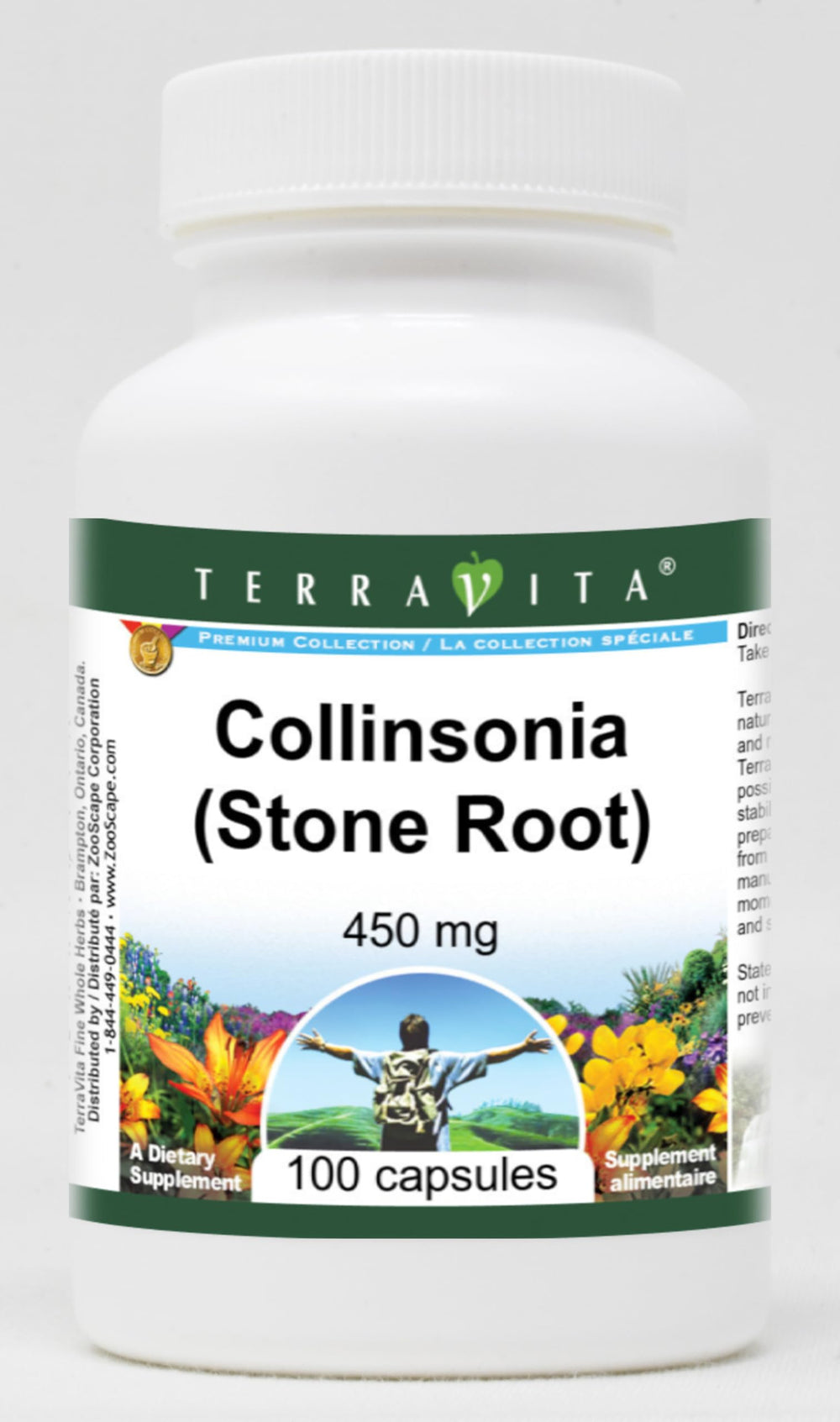 Terravita Collinsonia Stone Root capsules in a sealed bottle for freshness