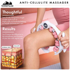 Detachable massage heads allow targeted treatment for calves, thighs, and shoulders.