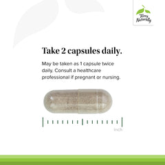 Terry Naturally Adrenaplex dosing blister pack shows a two-capsule daily dose.