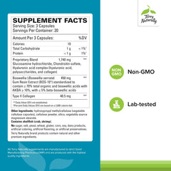 Terry Naturally Be Mobile capsules closeup showing collagen and boswellia for joints.