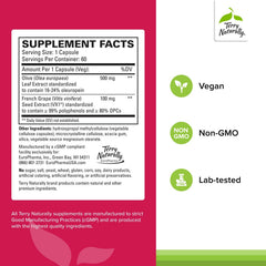 Terry Naturally Blood Pressure Health label closeup highlights clean, allergen-free cardiovascular support.