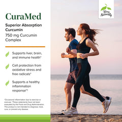 CuraMed softgels closeup reveals smooth capsules for easy daily use.