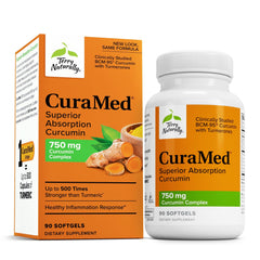 Terry Naturally CuraMed bottle front with high-potency curcumin for daily brain and heart support.